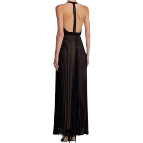 Alice + Olivia Morris black T-back pleated jumpsuit size 0 - Picture 2 of 2